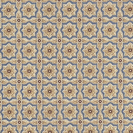 Blue Geometric Renaissance Flower Print Italian Paper ~ Carta Varese Italy